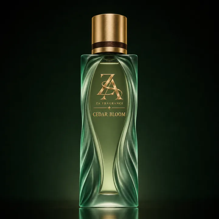 ZA Fragrance Cedar Bloom original perfume bottle with violet leaf, fig and cedar accents